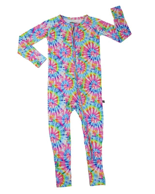 Lev Baby Rainbow Tie Dye Convertible Romper