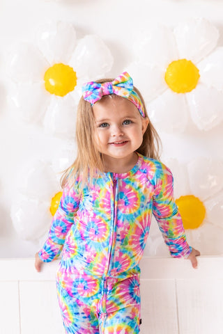 Lev Baby Rainbow Tie Dye Convertible Romper
