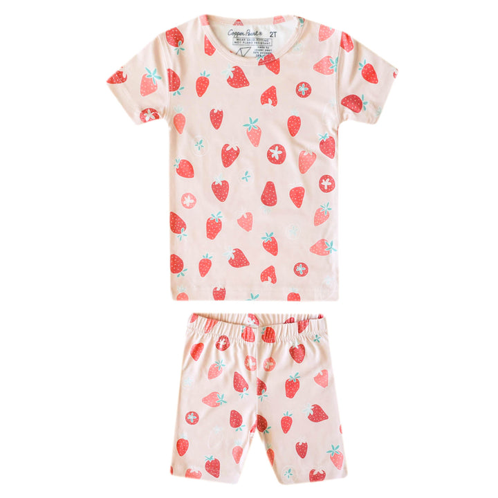 Copper Pearl 2 Piece Short Sleeve Pajama Set Strawberry