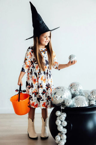 Mila & Rose Trick or Twirl 3/4 Sleeve Pocket Dress