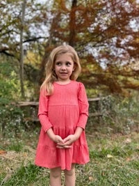 Vignette Coral Long Sleeve Iona Dress