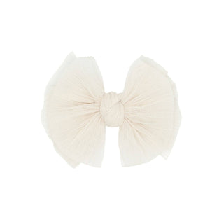Baby Bling Bows - TULLE FAB® CLIP: pleated oatmeal 