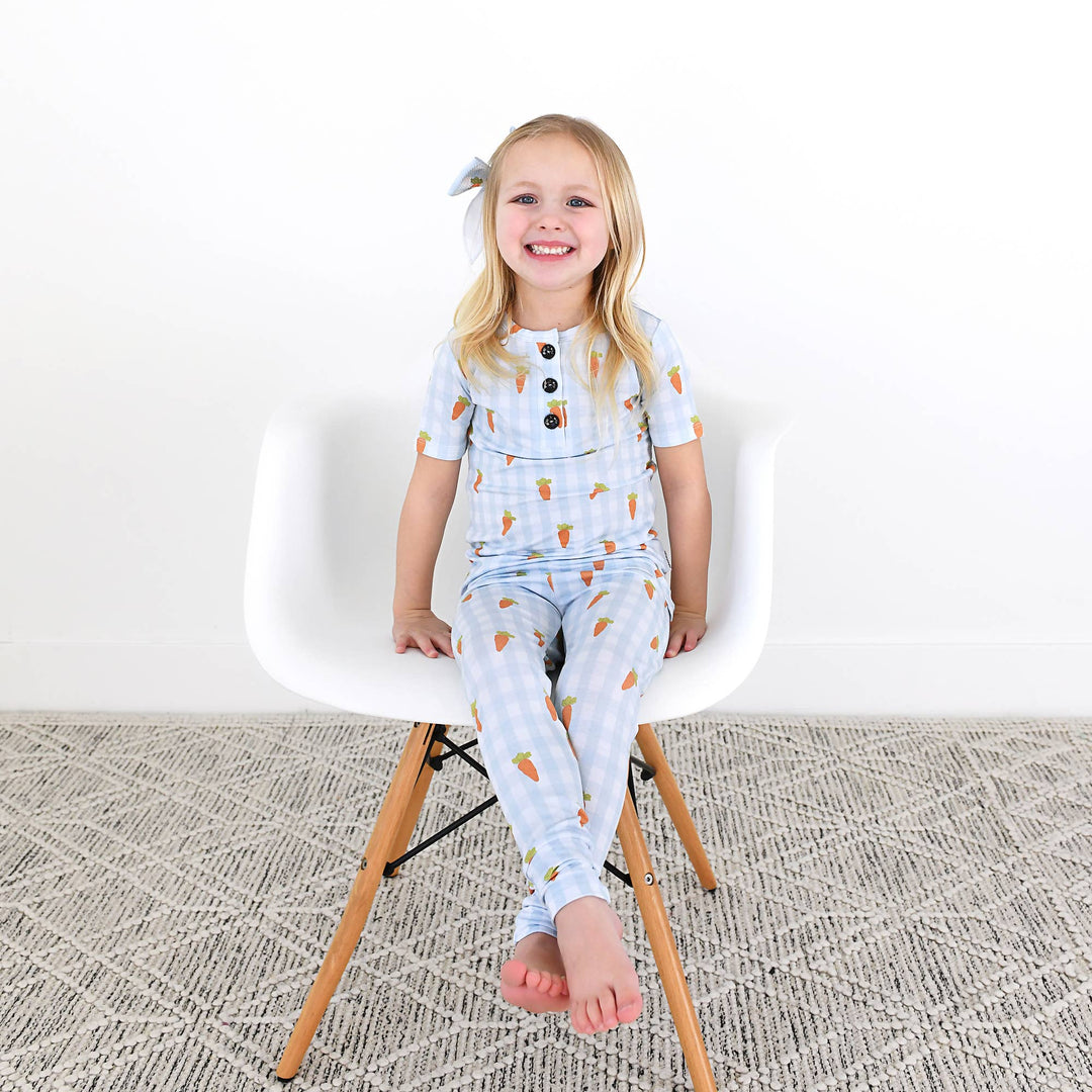 Gigi and Max - Henry Carrot Gingham Two Piece Bamboo Easter Outfit