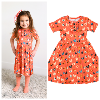Gigi and Max - Penny TUTU DRESS Bamboo Chickens Kids Outfit