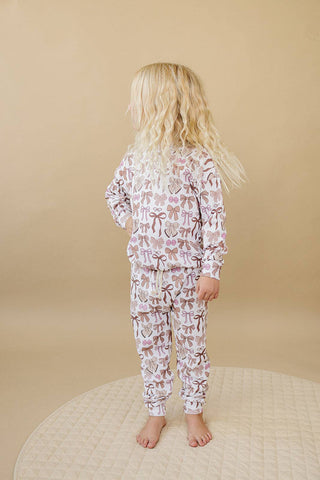 Lucky Panda Kids - Jogger Set | Mocha Bows