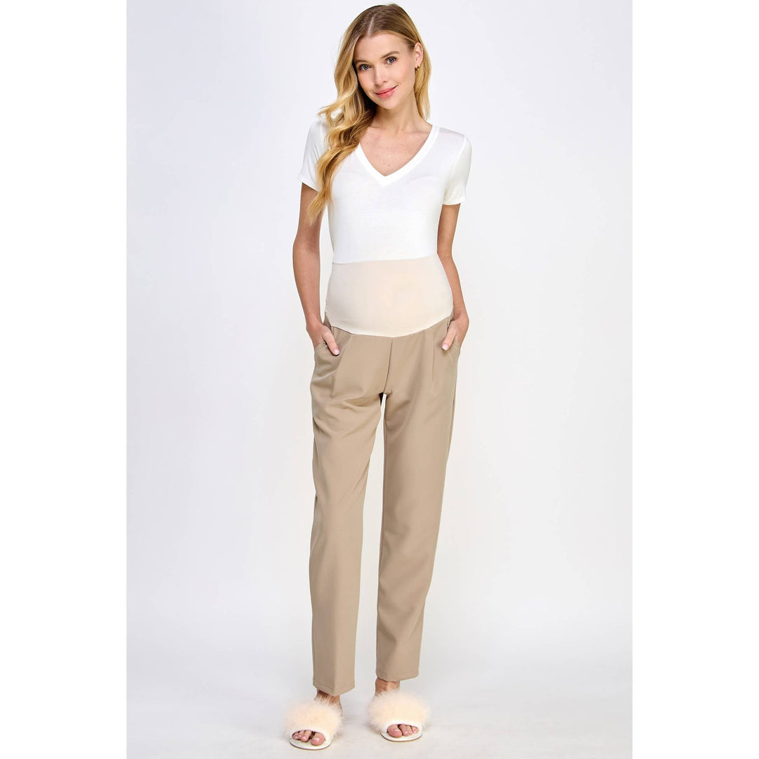 Hello Miz - Relax Fit Full Panel Maternity Pants with Pockets