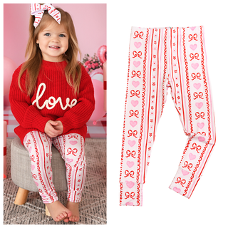 Gigi and Max - Hallie LEGGINGS Valentines Day Bamboo Kids Toddler Clothing