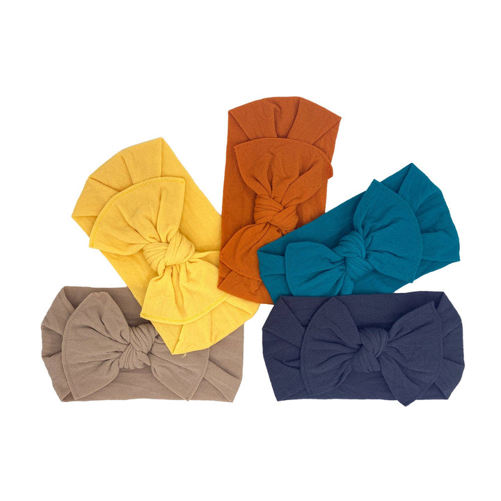 Baby Bling Bows - THE KNOT Soft nylon headband: wheat