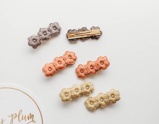 Cheeky Plum - Embroidery Hair Clip Set - Autumn Aurora