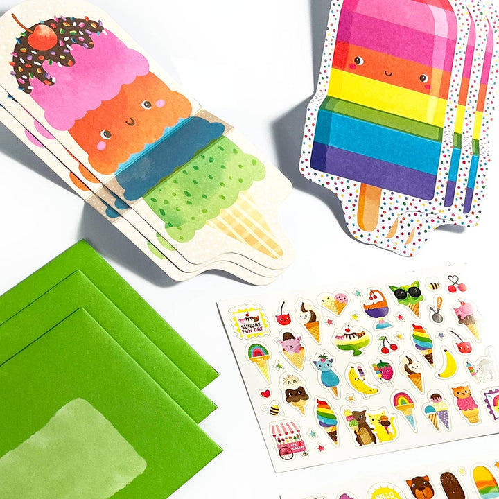 OOLY Tiny Tada! Note Cards & Sticker Set - Sweet Treats