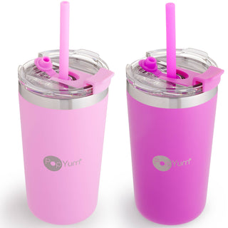 PopYum - PopYum 13oz Insulated Kids’ Cups, 2-Pack, Purple, Pink