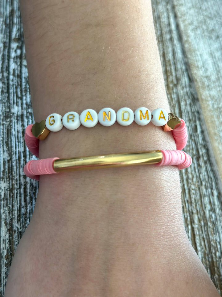 Harris Girls & Co. - Heishi Bracelet Set "Grandma" Mauve