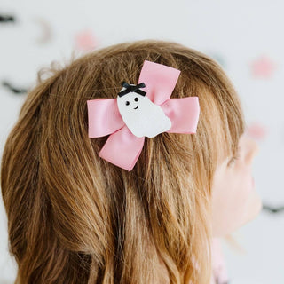 Sweet Wink - Sweet Ghost Halloween Grosgrain Bow Clip - Hair Accessories