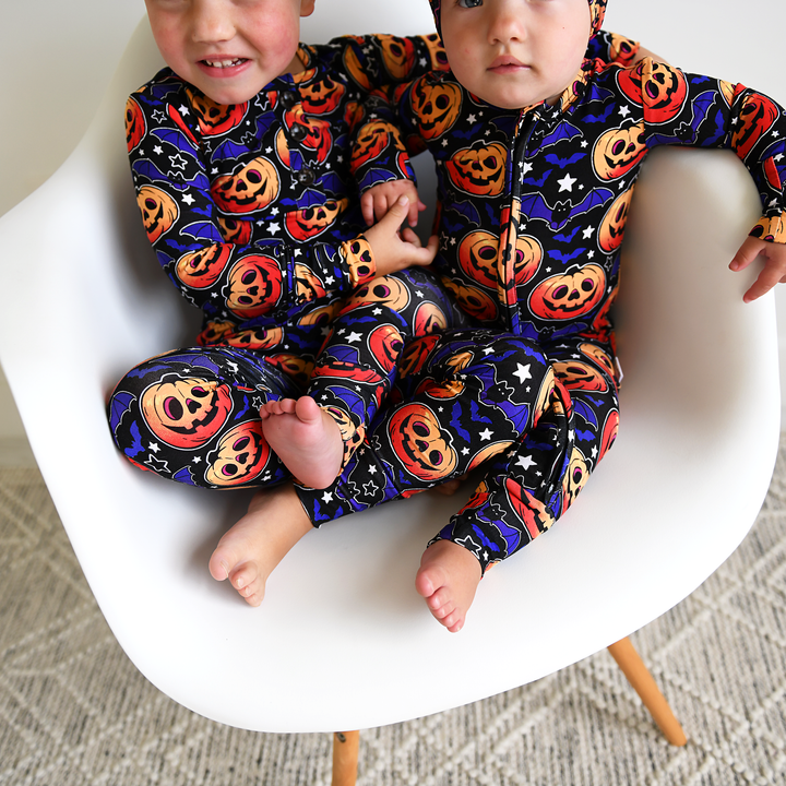 Gigi and Max - Edward Zip Bamboo Glow in the Dark Sleepies Little Halloween