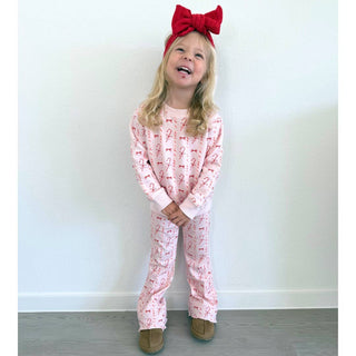 Sweet Wink - Candy Cane Lane Christmas Flare Legging - Kids Clothing