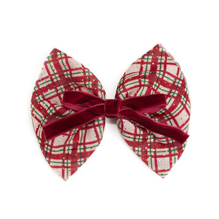 Sweet Wink - Christmas Plaid Layered Bow Clip - Hair Bows