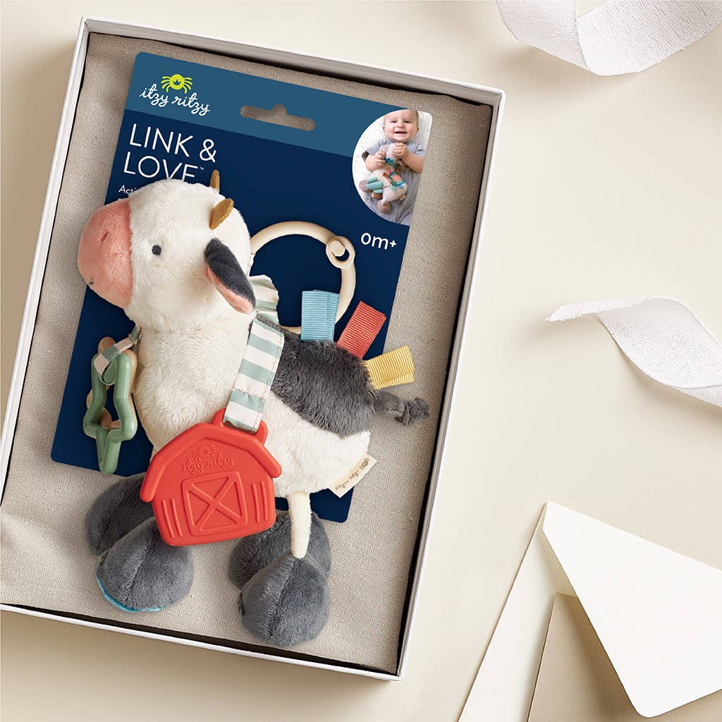 Itzy Ritzy - Cow Itzy Friends Link & Love™ Activity Plush