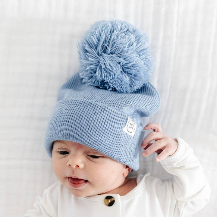 Lou Lou & Company - Beanie with Pom - Steel Blue