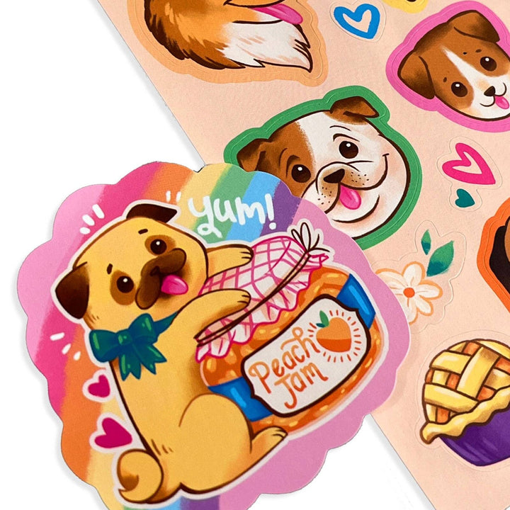 OOLY Stickiville Stickers: Puppies & Peaches - Scented