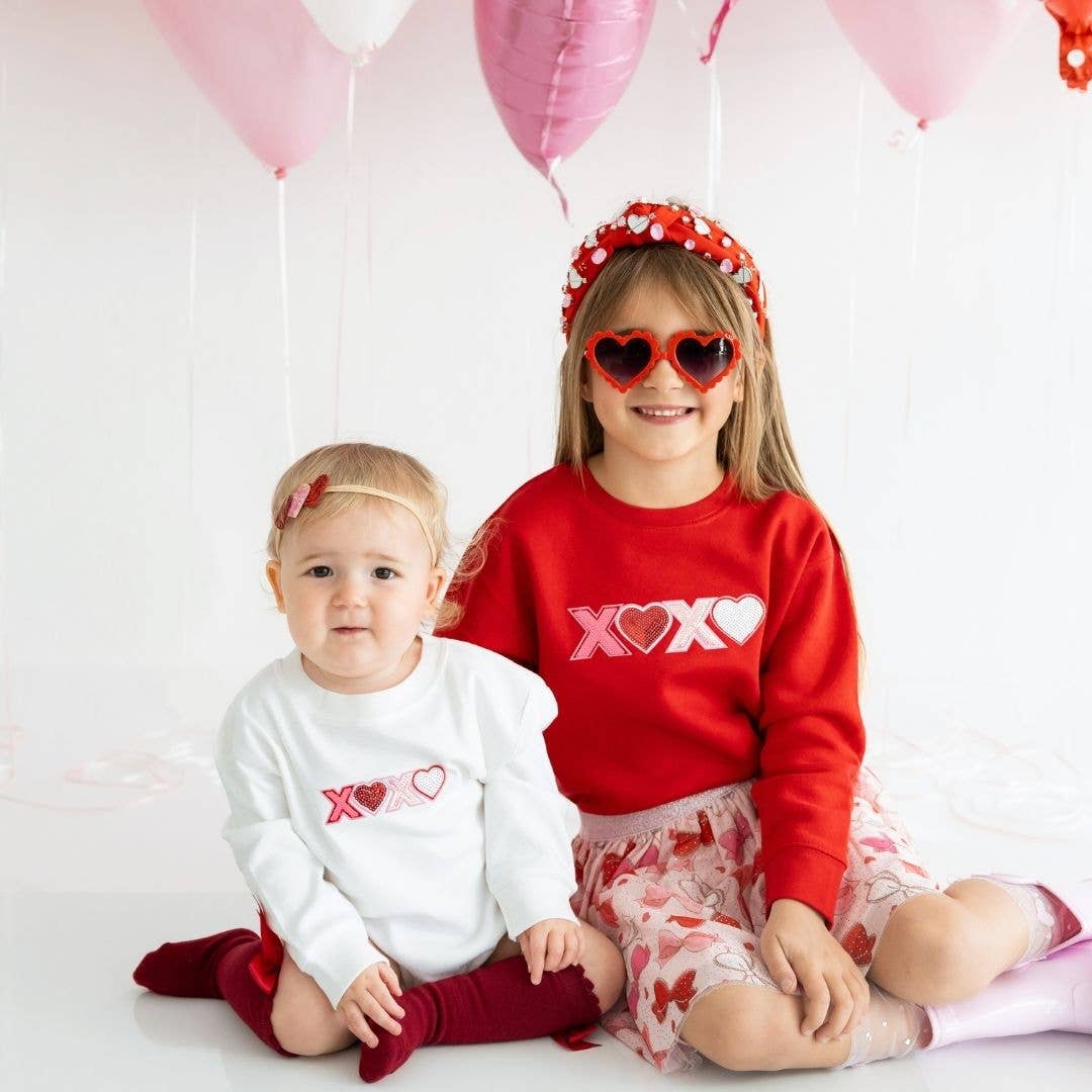 Sweet Wink - Pink and Red Glitter Hearts Valentine's Day Baby Headband