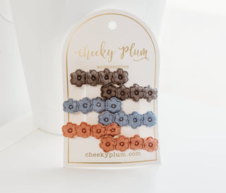 Cheeky Plum - Embroidery Hair Clip Set - Fall Frenzy