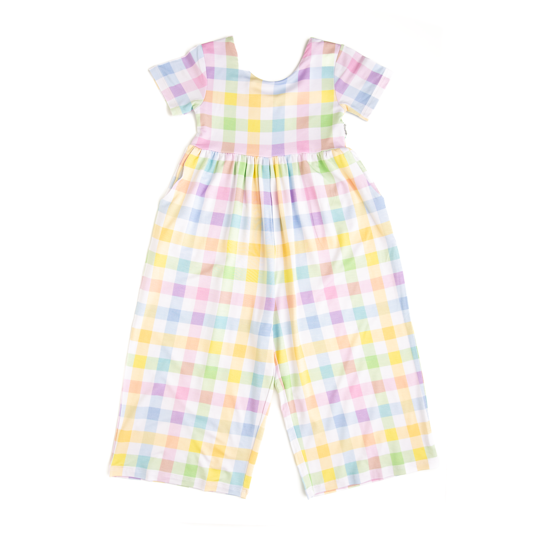 Gigi and Max - Winnie Pastel Plaid Romper Easter One Piece Outfit