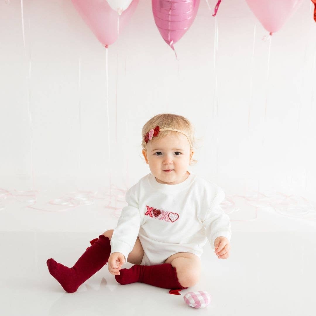 Sweet Wink - Pink and Red Glitter Hearts Valentine's Day Baby Headband