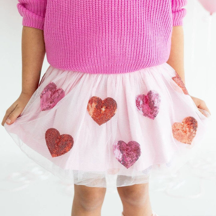 Sweet Wink - Sequin Heart Valentine's Day Tutu - Girls Clothes