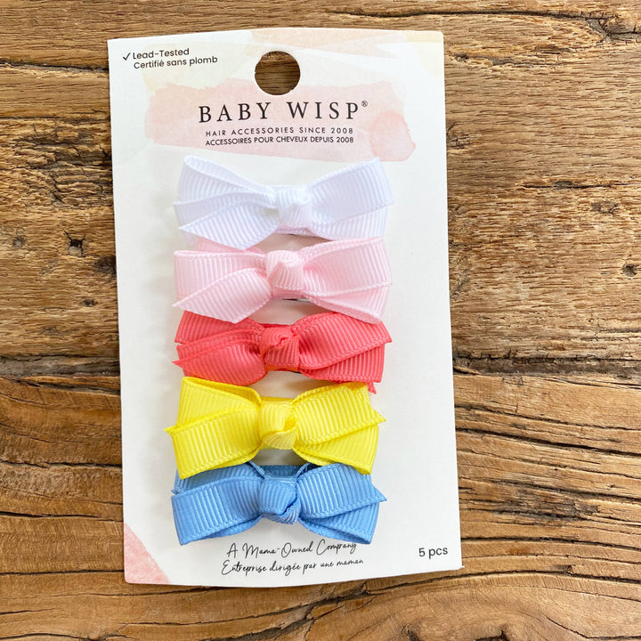 Baby Wisp - 5 Chelsea Boutique Bows on Snap Clips- Sea La Vie