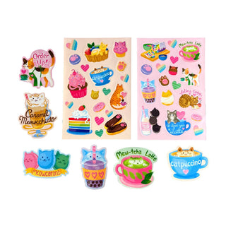 OOLY Stickiville Stickers: Cat Cafe - Scented