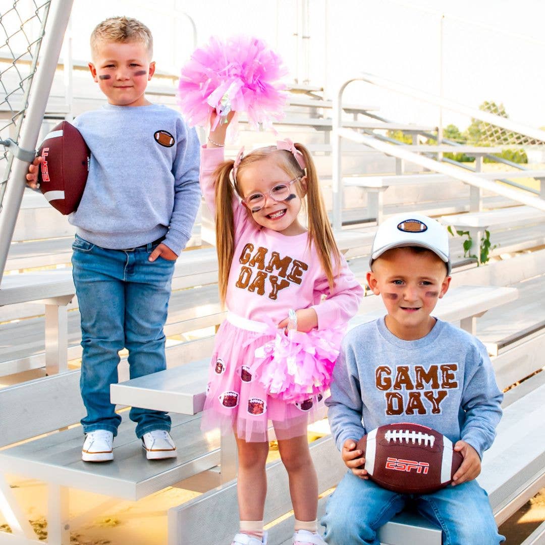 Sweet Wink - Football Patch Trucker Hat - Gray/White - Kids Football Hat