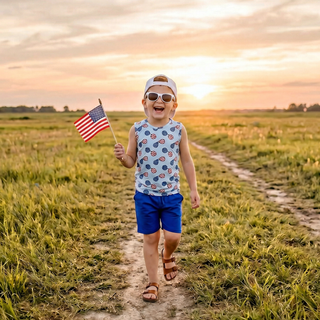 Dreamiere - 4th of July Sunglasses Basic Tank And Short Set