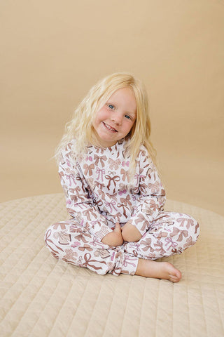 Lucky Panda Kids - Jogger Set | Mocha Bows