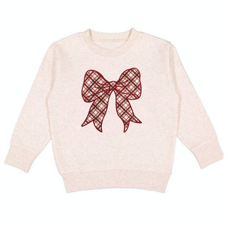 Sweet Wink - Christmas Plaid Bow Patch Sweatshirt - Girls Clothes
