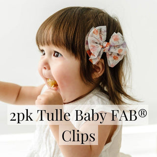 Baby Bling Bows - Baby Bling Bows - Baby Bling® 2 - Pack Tulle Baby FAB® hair bow clips - Classy Rascals Boutique