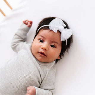 Baby Bling Bows - Baby Bling Bows - Baby Bling® Tulle Baby FAB® Skinny soft tulle bow headband - Classy Rascals Boutique