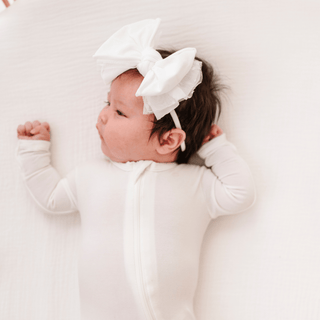 Baby Bling Bows - Baby Bling Bows - LAYERED FAB® SKINNY: white dot tulle - Classy Rascals Boutique