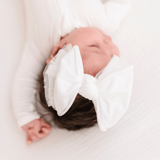 Baby Bling Bows - Baby Bling Bows - LAYERED FAB® SKINNY: white dot tulle - Classy Rascals Boutique