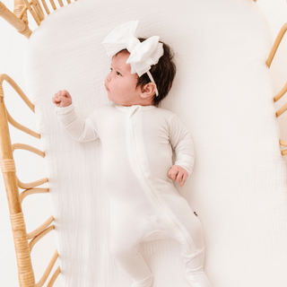 Baby Bling Bows - Baby Bling Bows - LAYERED FAB® SKINNY: white dot tulle - Classy Rascals Boutique