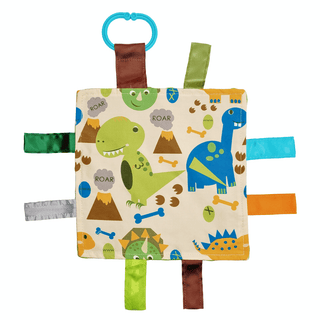 Baby Jack and Company - Baby Jack and Company - Dinosaur Learning Lovey Crinkle Tag Sensory Toy 8"x8" - Classy Rascals Boutique
