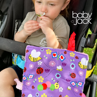 Baby Jack and Company - Baby Jack and Company - Garden Flower Bees and Butterflies Learning Lovey Toy 8"x 8" - Classy Rascals Boutique