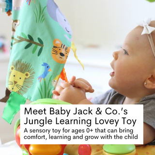 Baby Jack and Company - Baby Jack and Company - Jungle Zoo Crinkle Tag Square 8x8 Tummy Time Toy 8" x 8" - Classy Rascals Boutique
