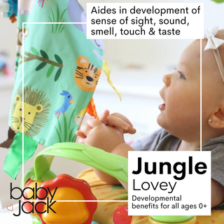 Baby Jack and Company - Baby Jack and Company - Jungle Zoo Crinkle Tag Square 8x8 Tummy Time Toy 8" x 8" - Classy Rascals Boutique