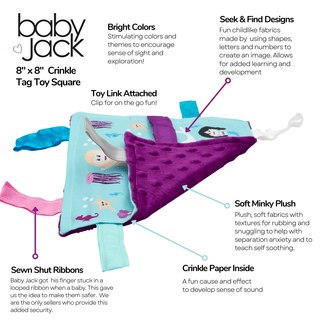 Baby Jack and Company - Baby Jack and Company - Mermaid Narwhals Seahorse Learning Lovey Collection - Classy Rascals Boutique