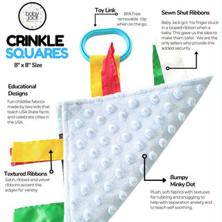Baby Jack and Company - Baby Jack and Company - Ocean Fish Crinkle Tag Square 8x8 Baby Teach @ Home Toy - Classy Rascals Boutique