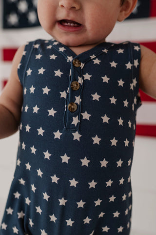 Baby Sprouts - Baby Sprouts Boy's Sleeveless Romper American Stars - Classy Rascals Boutique
