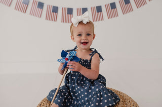 Baby Sprouts - Baby Sprouts Henley Tiered Mini Dress Set American Stars - Classy Rascals Boutique