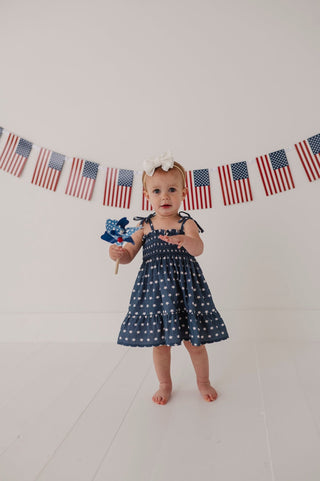 Baby Sprouts - Baby Sprouts Henley Tiered Mini Dress Set American Stars - Classy Rascals Boutique