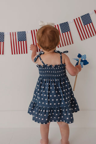 Baby Sprouts - Baby Sprouts Henley Tiered Mini Dress Set American Stars - Classy Rascals Boutique