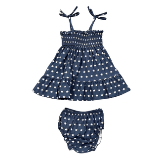 Baby Sprouts - Baby Sprouts Henley Tiered Mini Dress Set American Stars - Classy Rascals Boutique